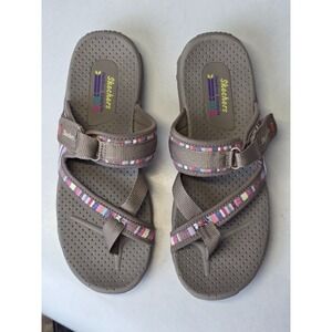 Skechers Reggae Baja Sunrise Women's Sandals Size 8.5 Multicolor Brown Slip On